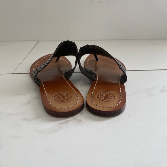 Tory Burch Floral Patent Perforated Thong Sandal - Picture 4 of 6